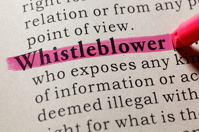 "Whistleblower" highlighted in dictionary - FLAS Law - Santa Barbara